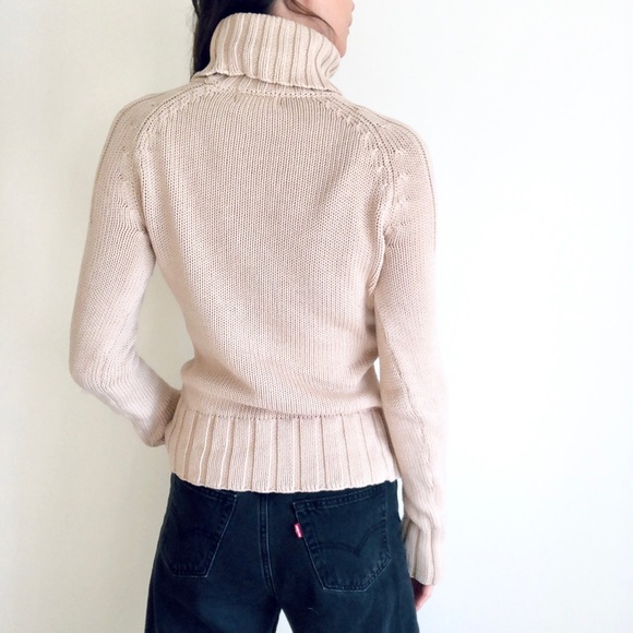 Thick knit cotton turtleneck sweater - Picture 8 of 15